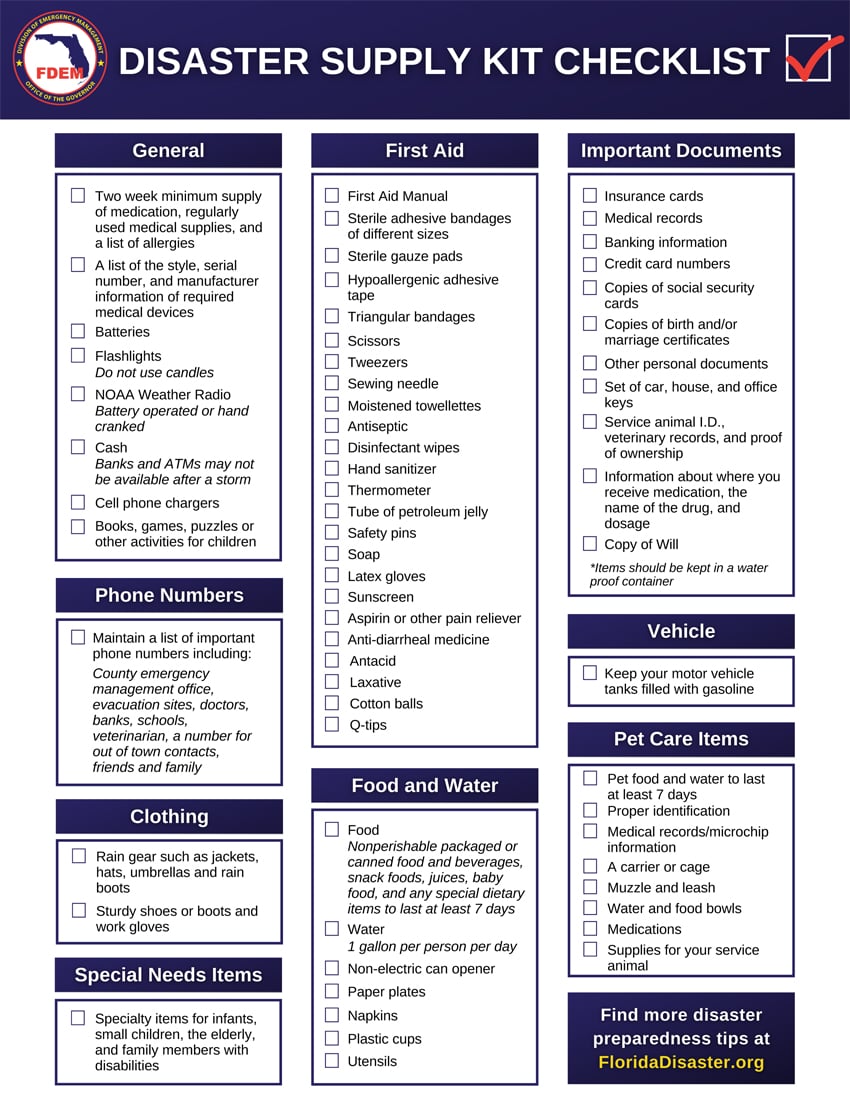 houston hurricane preparedness checklist 2021